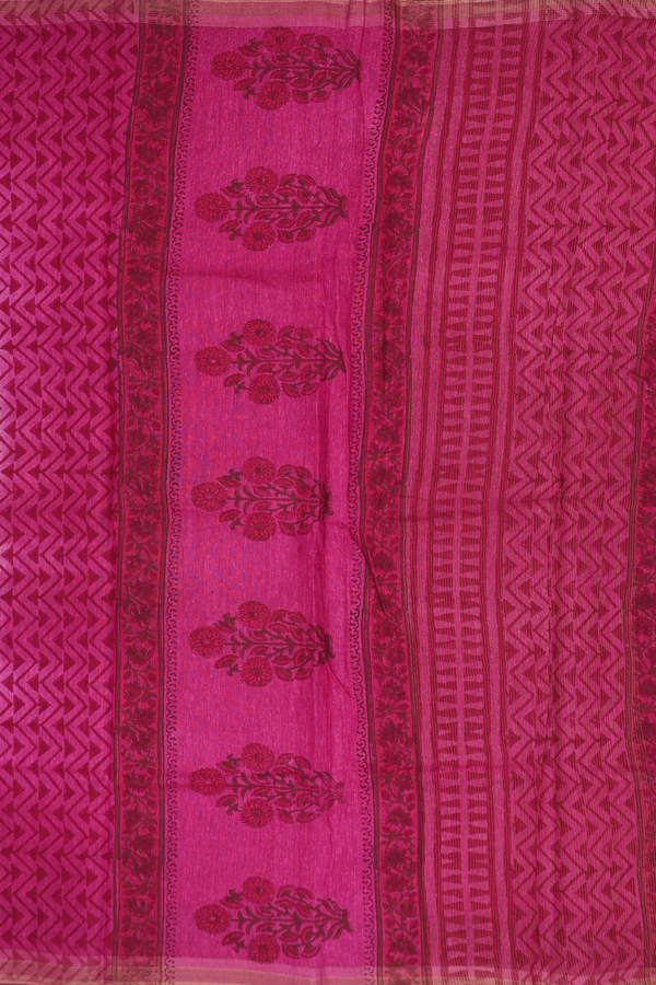Mangalagiri Cotton Saree In Light Brown With Floral Design