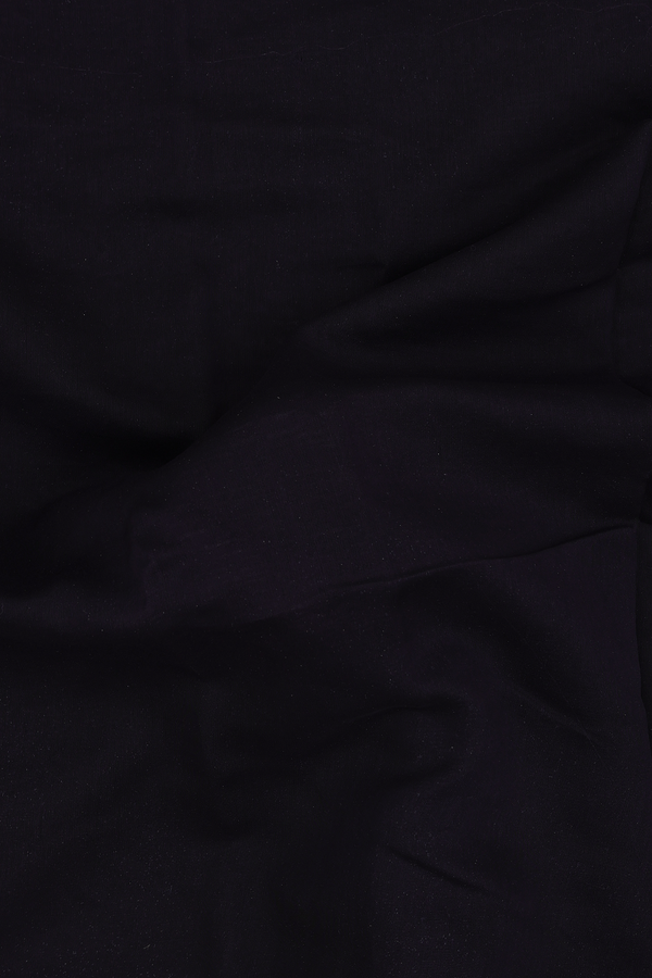 Chanderi Cotton Saree In Black With Contrast Border