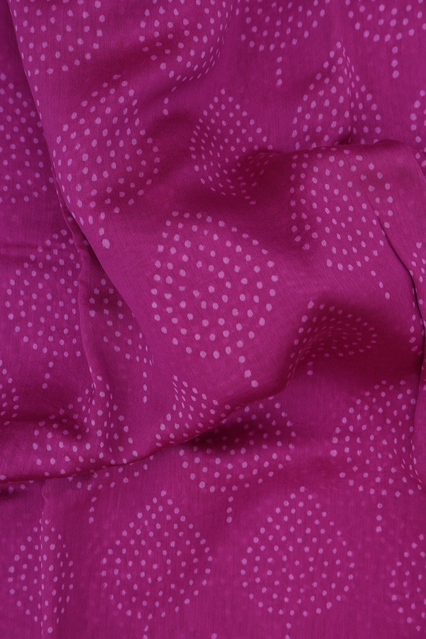 Chanderi Silk Cotton Saree Purple Rose With Printed Design