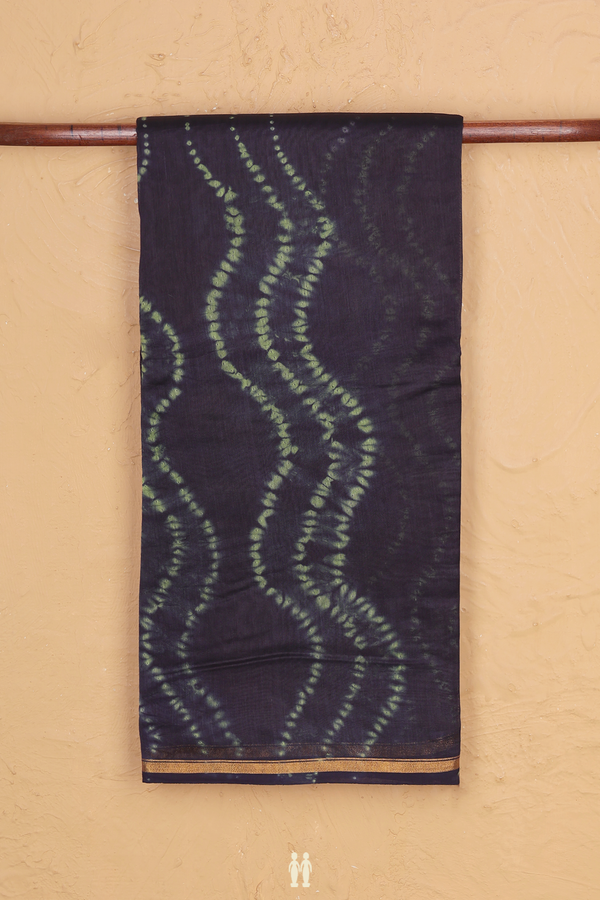 Chanderi Silk Cotton Saree In Midnight Blue With Shibori Design