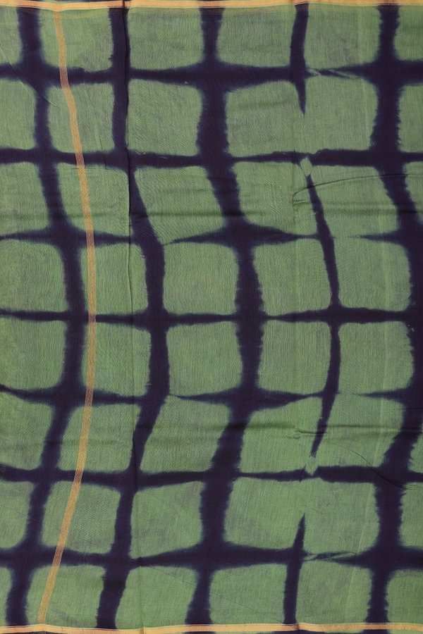 Chanderi Silk Cotton Saree In Midnight Blue With Shibori Design