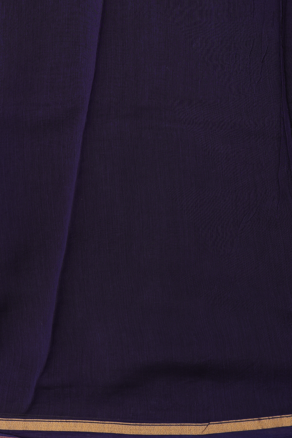Chanderi Silk Cotton Saree In Midnight Blue With Shibori Design