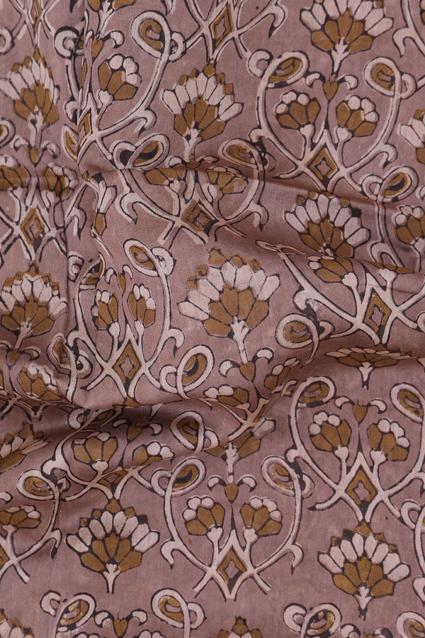 Chanderi Silk Cotton Saree In Brown With Printed Design
