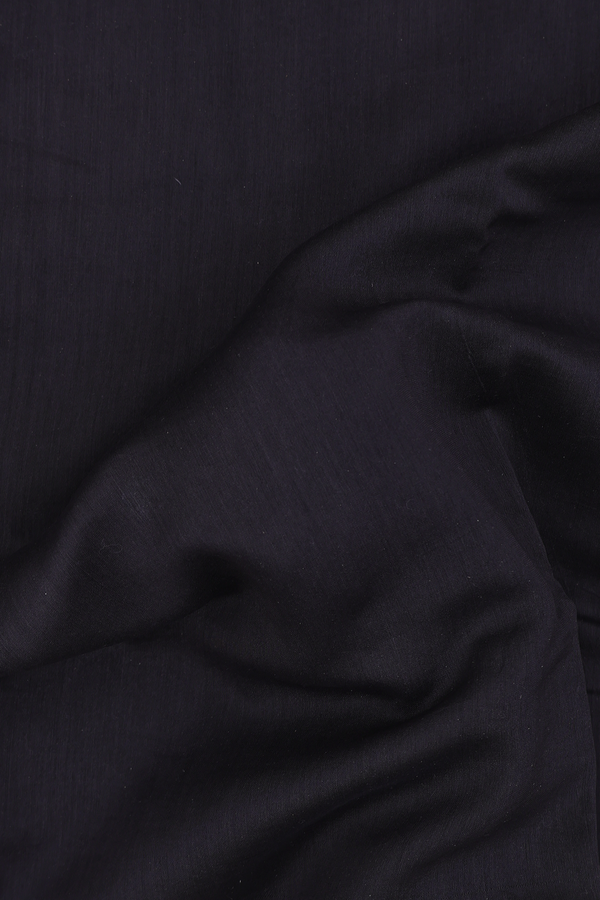 Chanderi Cotton Saree In Black With Contrast Border
