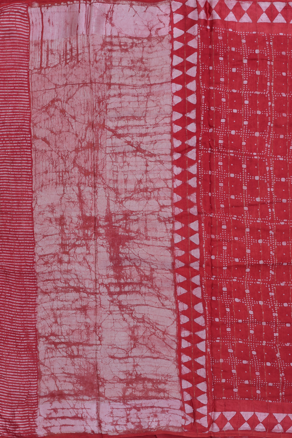 Modal Silk Saree In Dusty Red With Allover Design