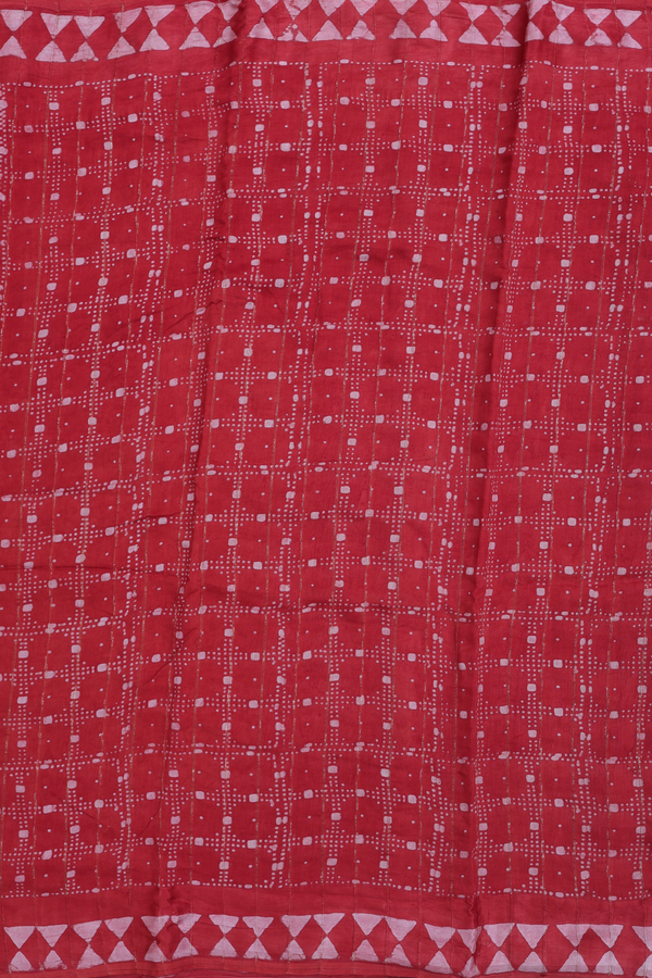 Modal Silk Saree In Dusty Red With Allover Design