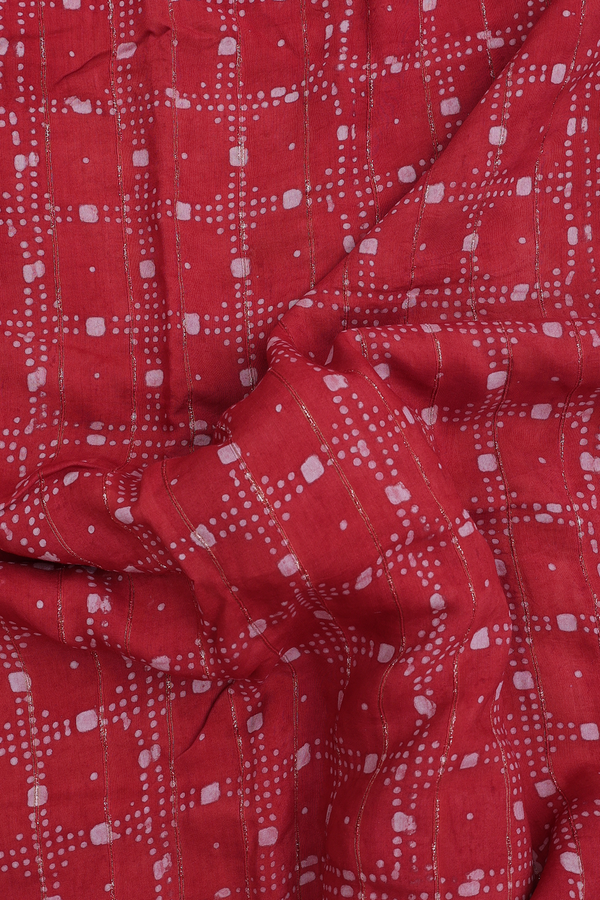 Modal Silk Saree In Dusty Red With Allover Design