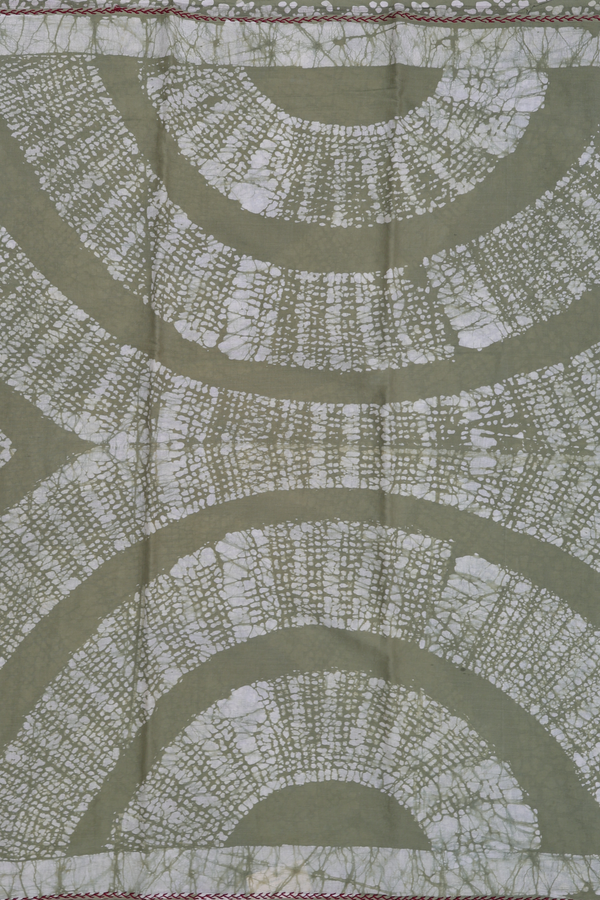 Jaipur Cotton Saree In Sage Green With Printed Design
