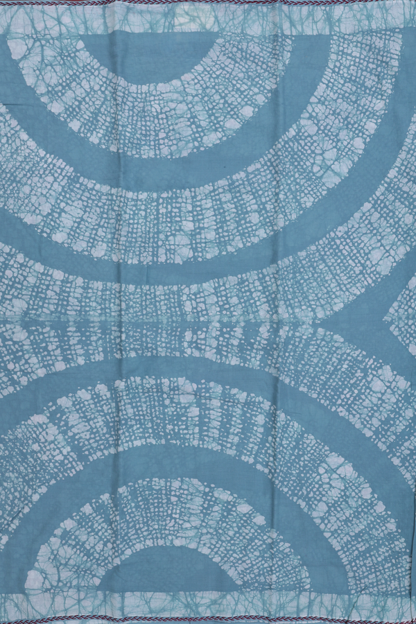 Jaipur Cotton Saree In Aegean Blue With Printed Design