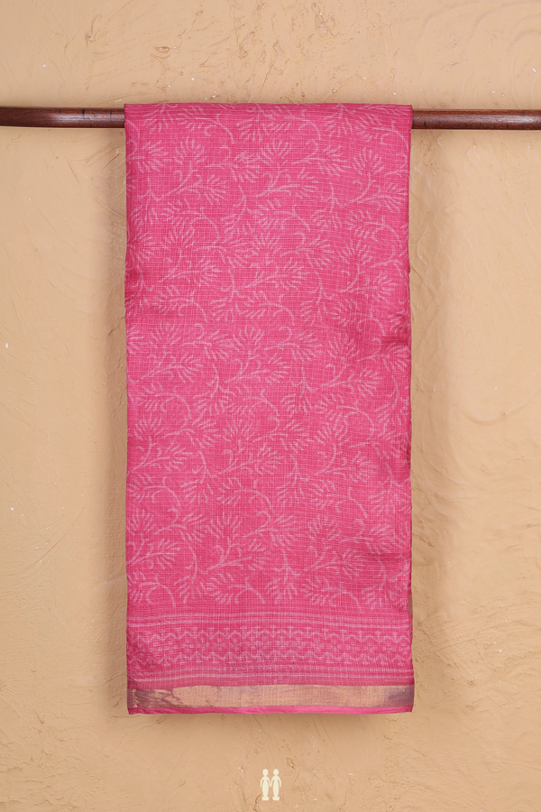 Kota Silk Saree In Punch Pink With Allover Design
