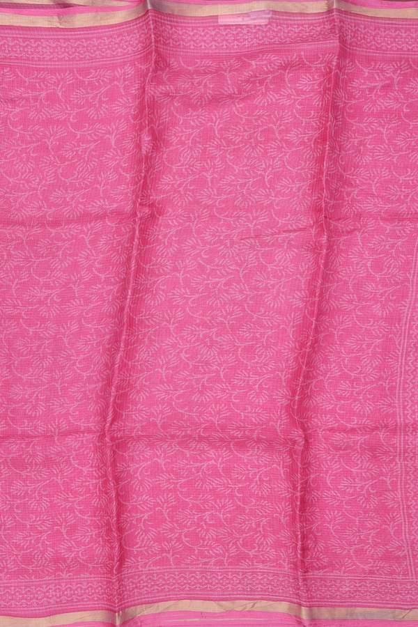Kota Silk Saree In Punch Pink With Allover Design