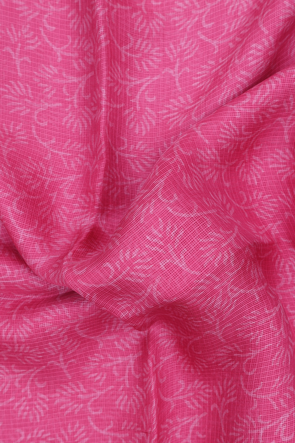 Kota Silk Saree In Punch Pink With Allover Design