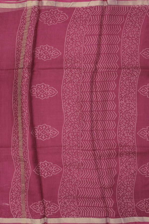 Kota Silk Saree In Berry Red With Paisley Buttas
