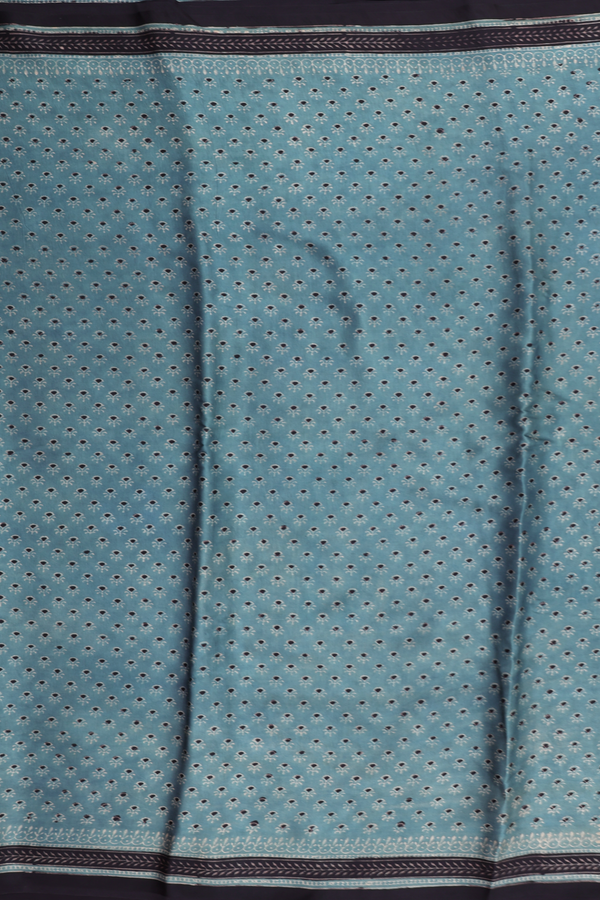 Modal Silk Saree In Aegean Blue With Printed Buttas