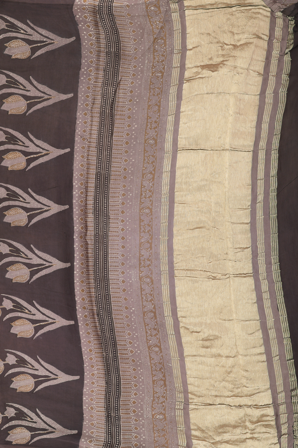 Modal Silk Saree In Brown With Printed Design