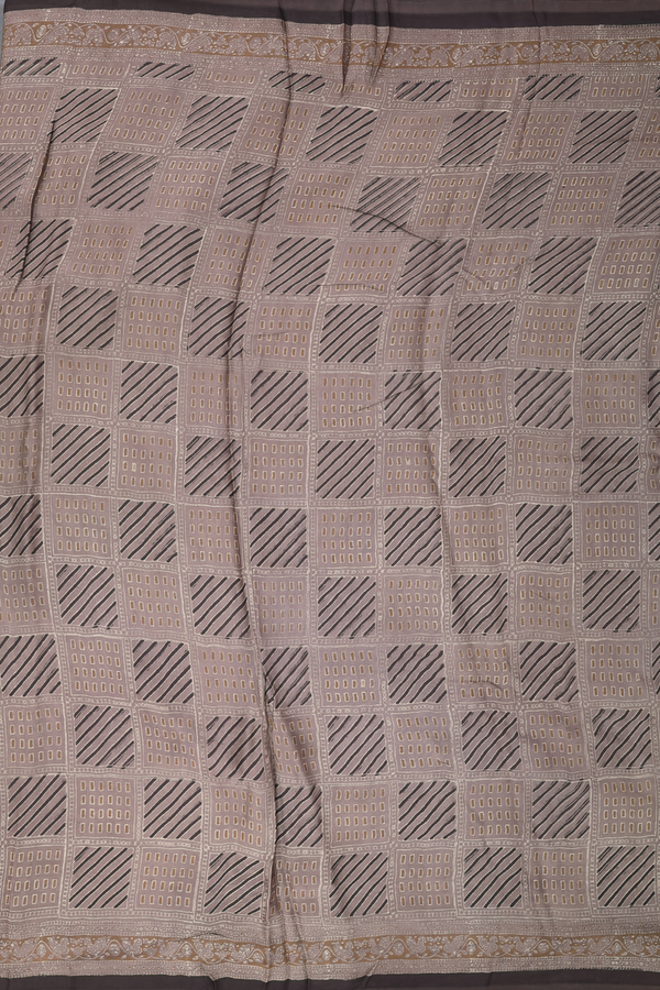 Modal Silk Saree In Brown With Printed Design