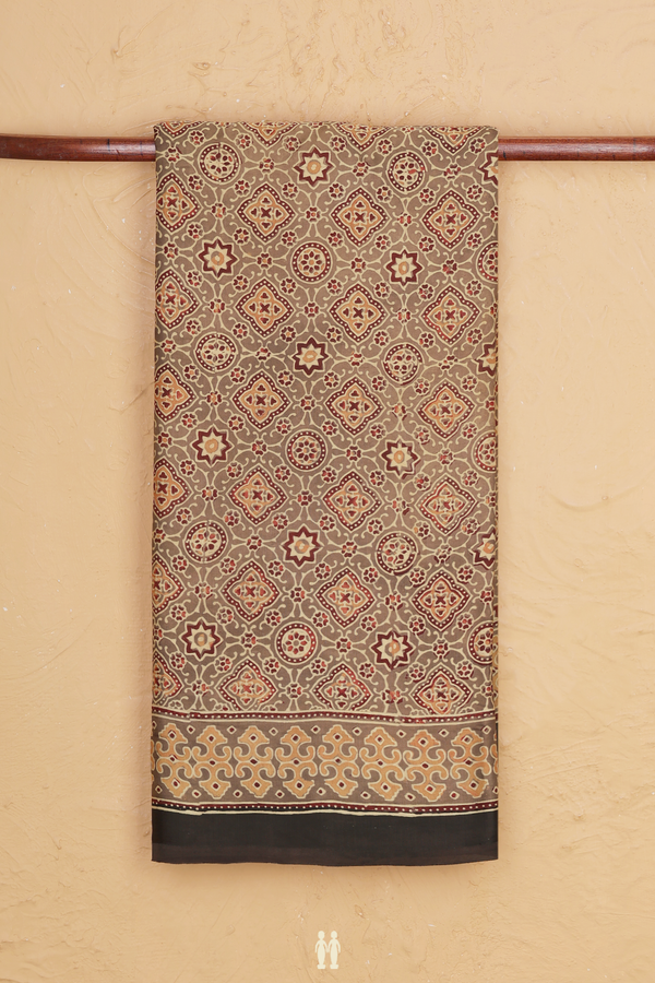 Modal Silk Saree In Peanut Brown With Allover Design