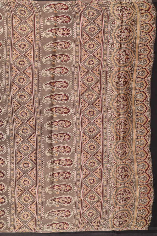 Modal Silk Saree In Peanut Brown With Allover Design