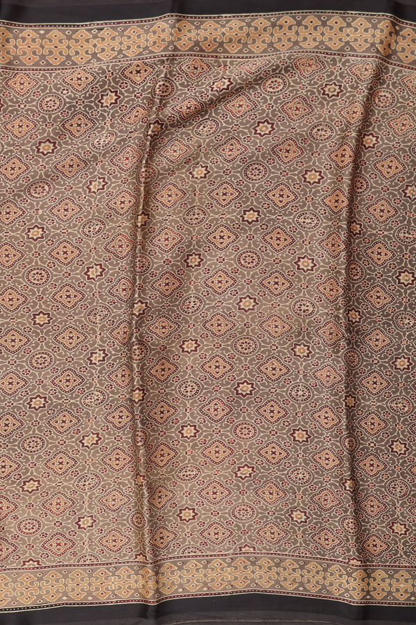 Modal Silk Saree In Peanut Brown With Allover Design