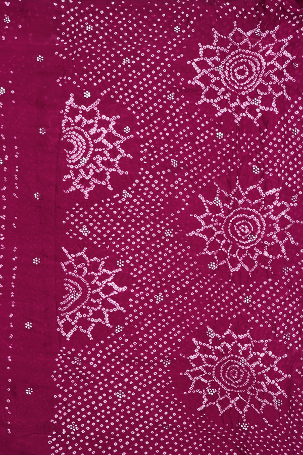 Bandhani Silk Saree In Berry Purple With Tie And Dye Design