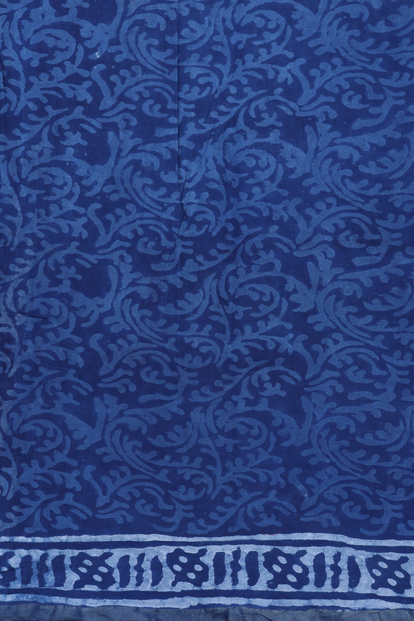 Modal Silk Saree In Cobalt Blue With Floral Buttas