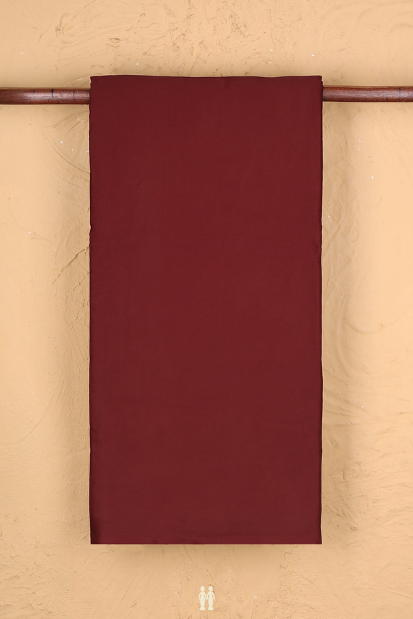 Modal Silk Saree In Plain Berry Red With Zari Pallu