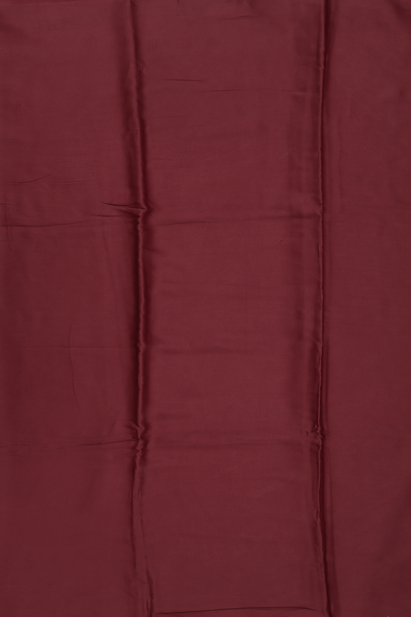 Modal Silk Saree In Plain Berry Red With Zari Pallu