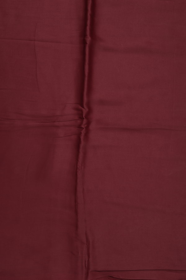 Modal Silk Saree In Plain Berry Red With Zari Pallu