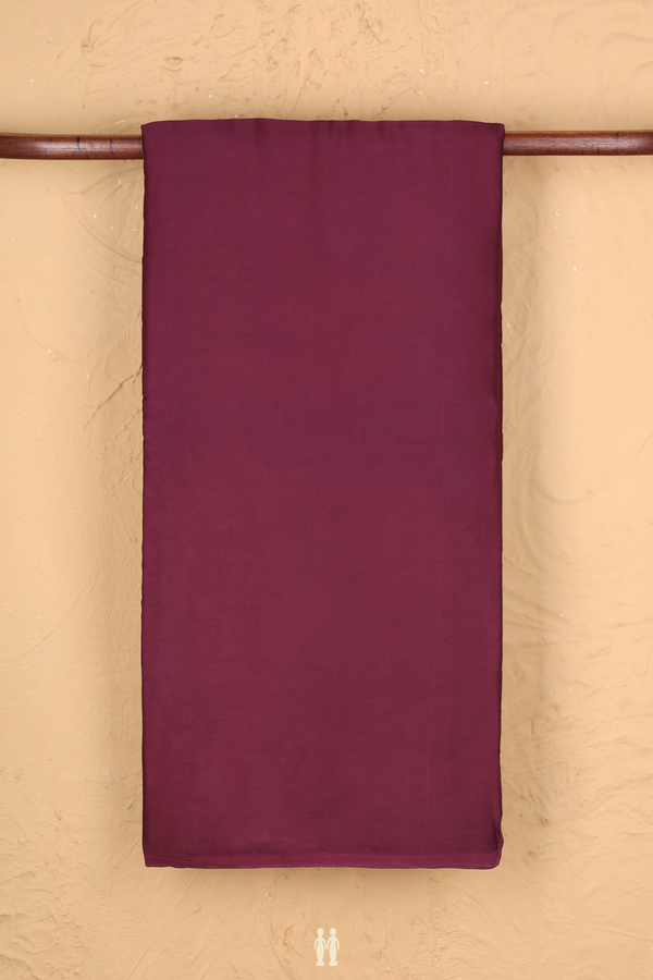 Modal Silk Saree In Plain Berry Purple With Zari Pallu