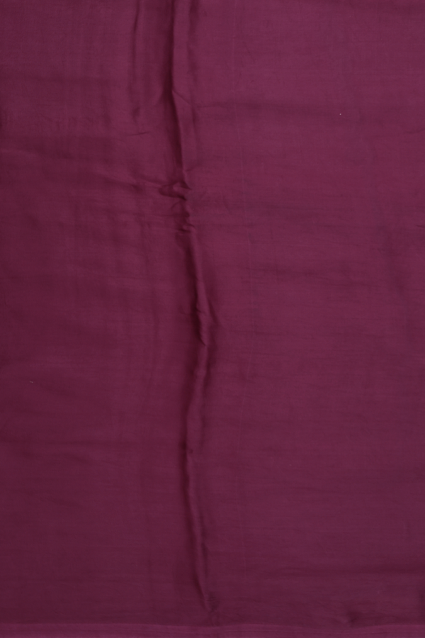 Modal Silk Saree In Plain Berry Purple With Zari Pallu