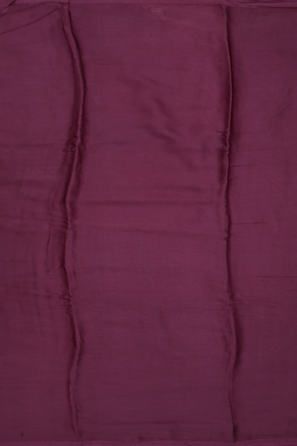 Modal Silk Saree In Plain Berry Purple With Zari Pallu