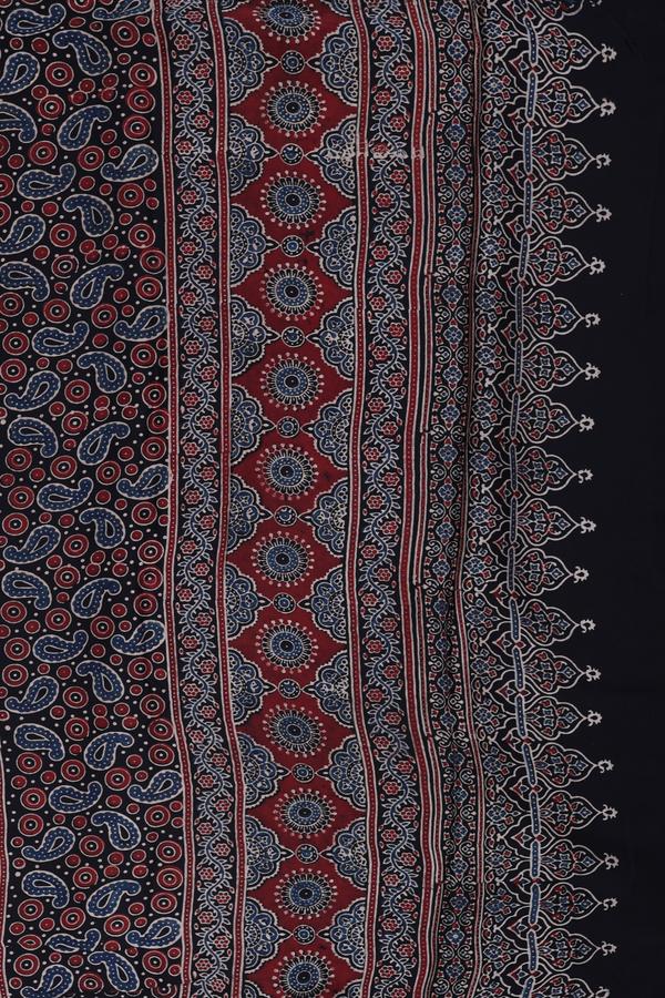 Modal Silk Saree In Black With Floral Design