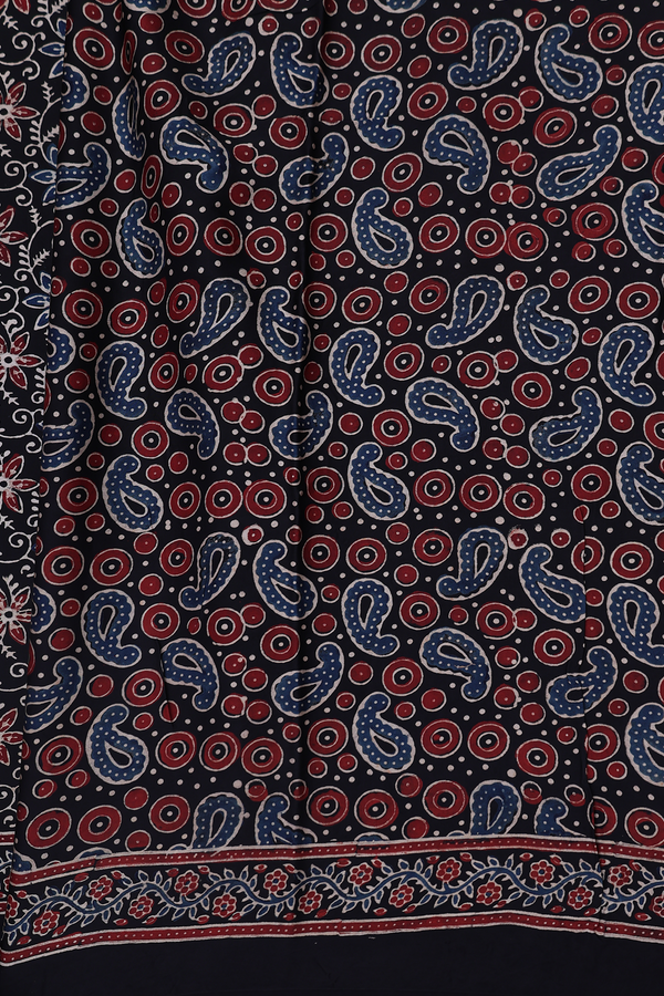 Modal Silk Saree In Black With Floral Design