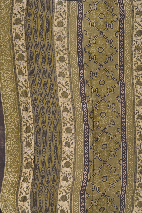 Modal Silk Saree In Yellow With Paisley Design