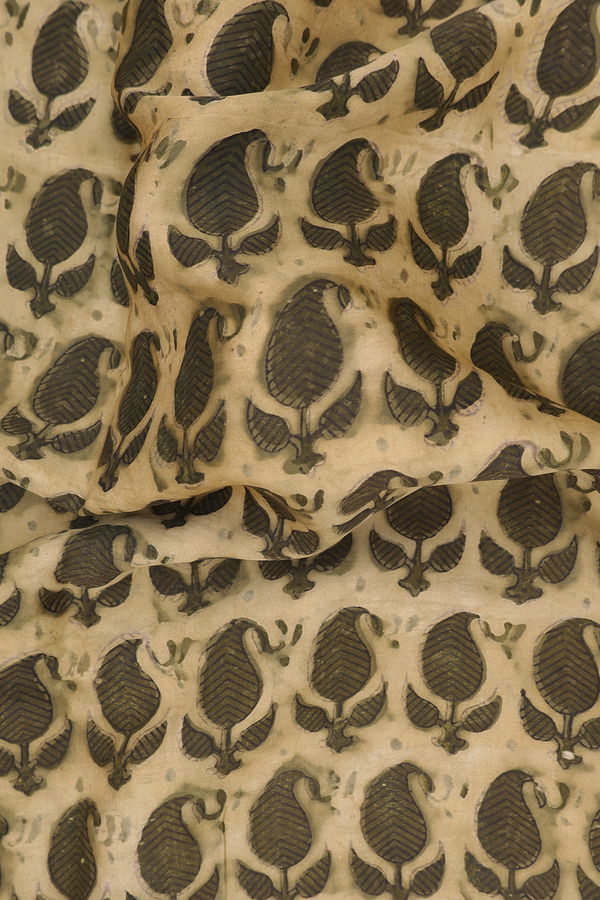Modal Silk Saree In Yellow With Paisley Design