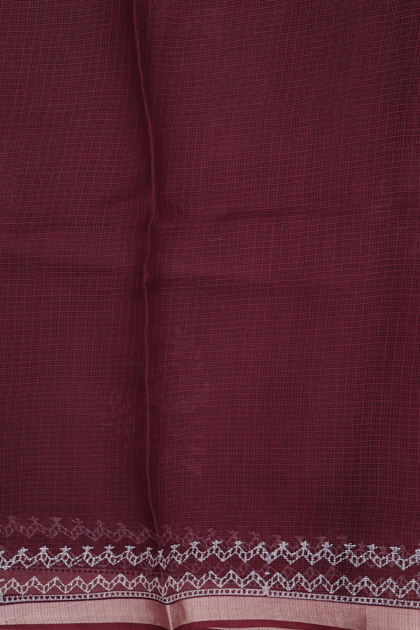 Kota Silk Saree In Coffee Brown With Floral Design