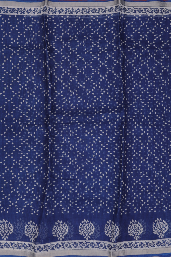 Kota Silk Saree In Oxford Blue With Diamond Design