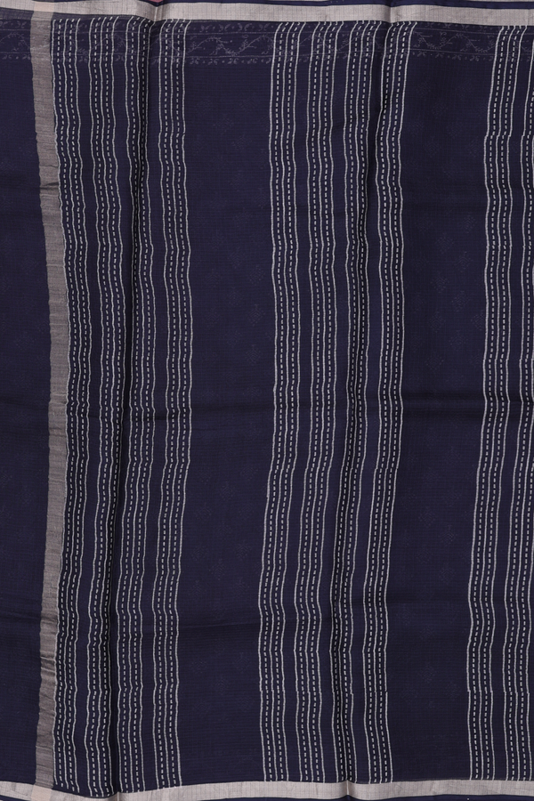Kota Silk Saree In Black With Printed Buttas