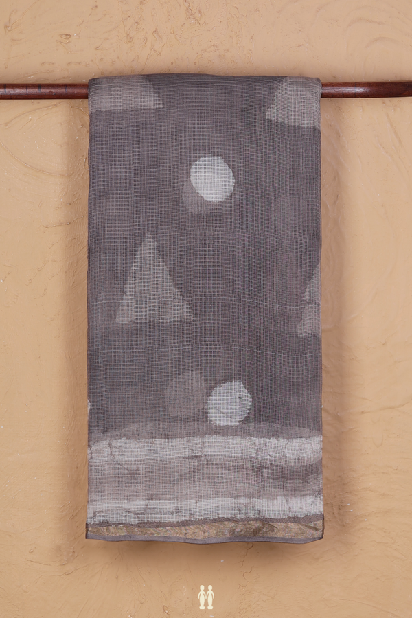 Kota Silk Saree In Cedar Brown With Printed Design