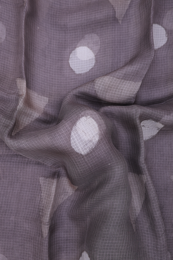Kota Silk Saree In Cedar Brown With Printed Design