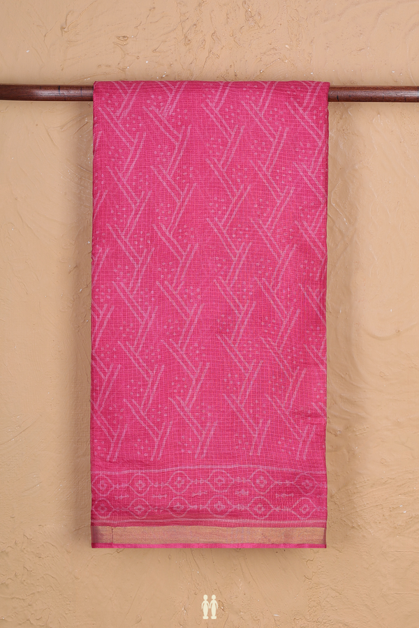 Kota Silk Saree In Pink With Printed Design