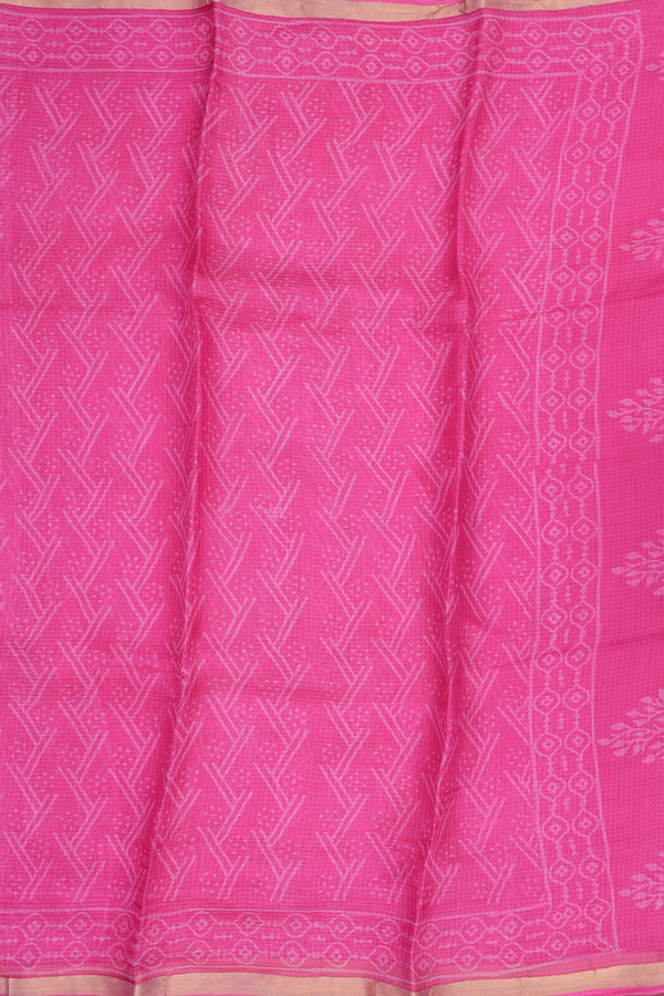 Kota Silk Saree In Pink With Printed Design
