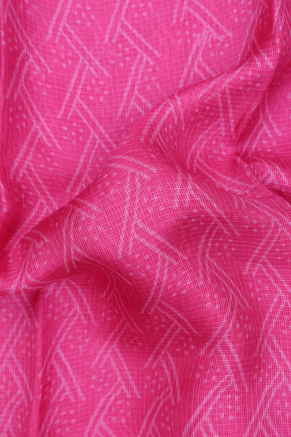 Kota Silk Saree In Pink With Printed Design