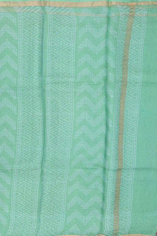 Kota Silk Saree In Green With Allover Design