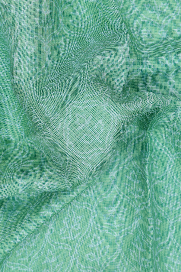 Kota Silk Saree In Green With Allover Design