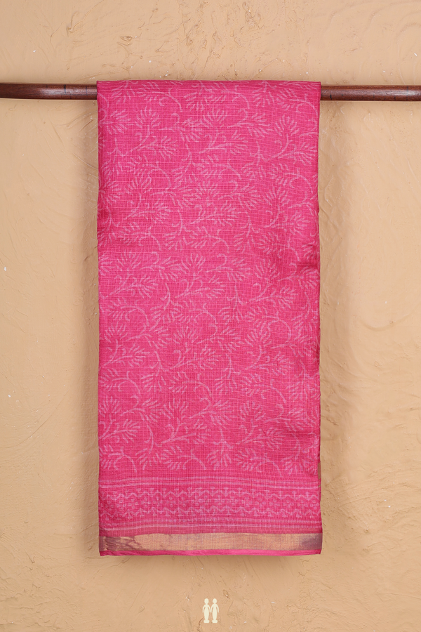 Kota Silk Saree In Punch Pink With Allover Design