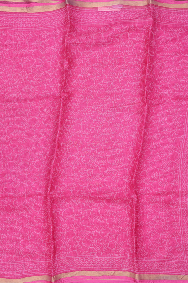 Kota Silk Saree In Punch Pink With Allover Design