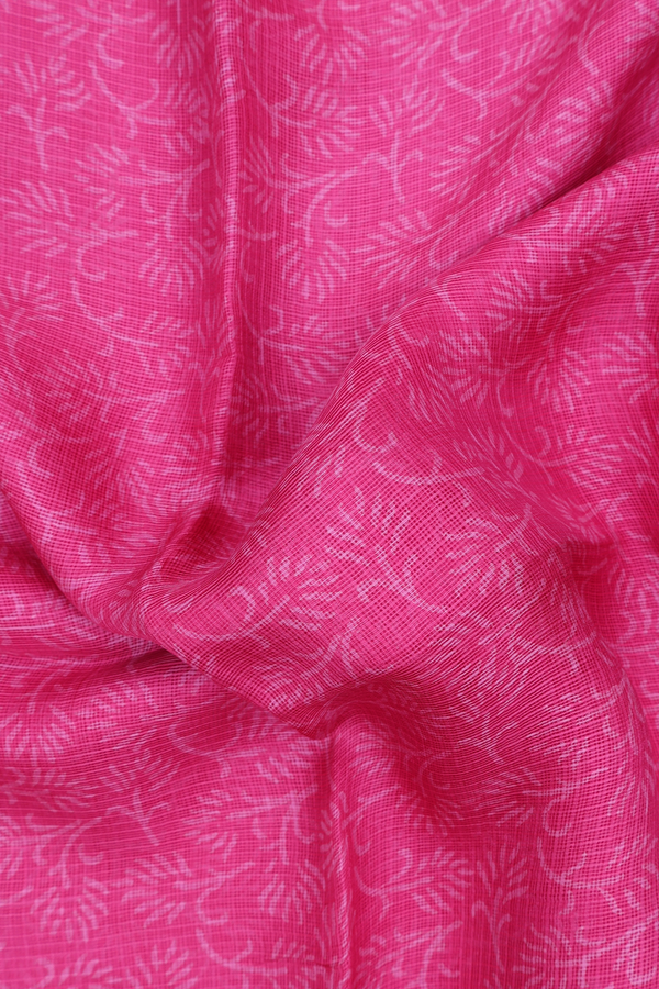 Kota Silk Saree In Punch Pink With Allover Design
