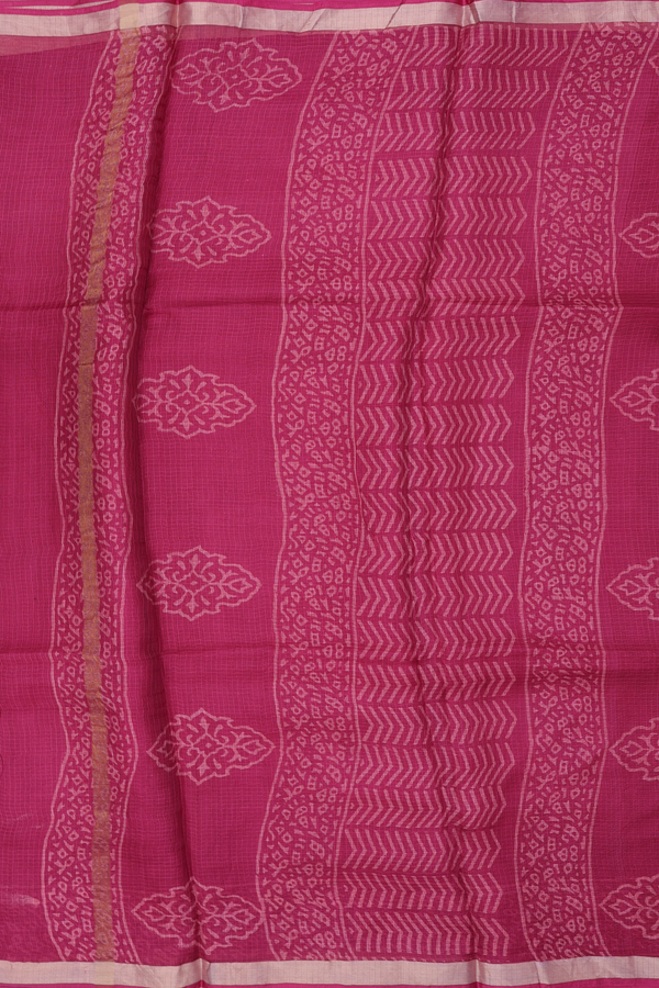 Kota Silk Saree In Berry Red With Paisley Buttas