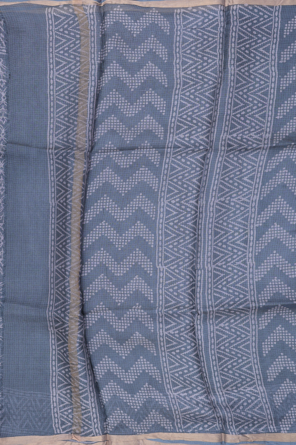 Kota Silk Saree In Grey With Allover Design